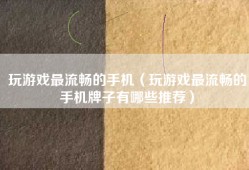 玩游戏最流畅的手机（玩游戏最流畅的手机牌子有哪些推荐）