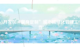 开发区“量身定制”城市精细化管理工作
