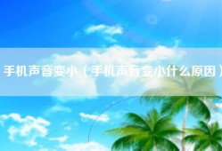 手机声音变小（手机声音变小什么原因）