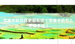 苹果手机怎样更新系统（苹果手机怎么更新系统）