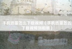 手机迅雷怎么下载视频（手机迅雷怎么下载视频到相册）