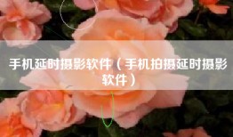 手机延时摄影软件（手机拍摄延时摄影软件）