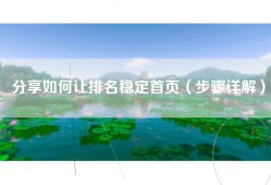 分享如何让排名稳定首页（步骤详解）