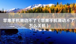 苹果手机滑动不了（苹果手机滑动不了怎么关机）