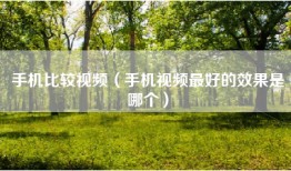 手机比较视频（手机视频最好的效果是哪个）
