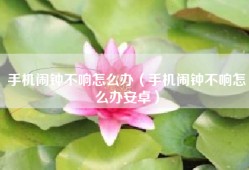 手机闹钟不响怎么办（手机闹钟不响怎么办安卓）