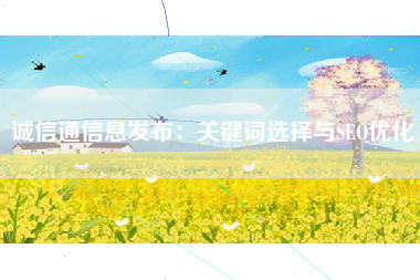 诚信通信息发布：关键词选择与SEO优化