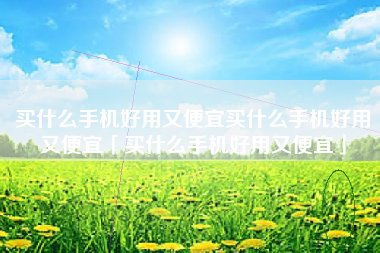 买什么手机好用又便宜买什么手机好用又便宜「买什么手机好用又便宜」
