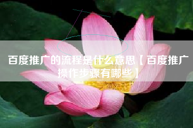 百度推广的流程是什么意思【百度推广操作步骤有哪些】